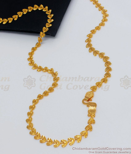 CHRT38 With Love 24 Inches One Gram Gold Chain Heart Design Buy Online Daily Wear