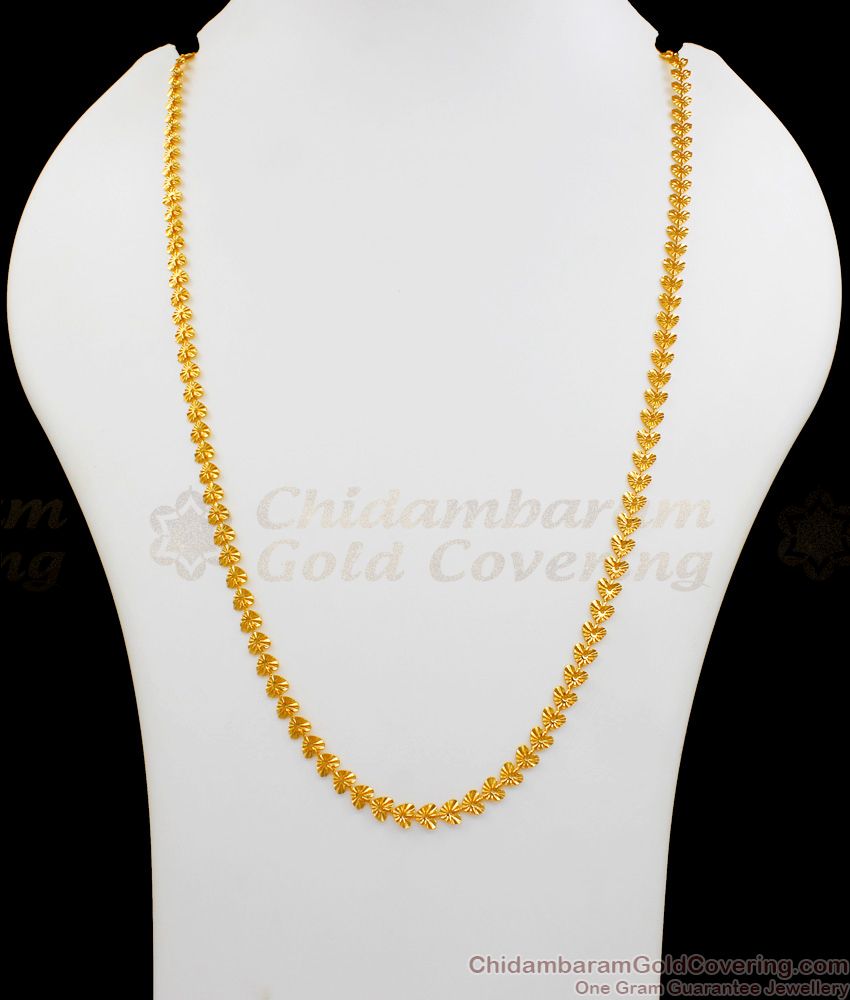 CHRT38 - With Love 24 Inches One Gram Gold Chain Heart Design Buy Online Daily Wear