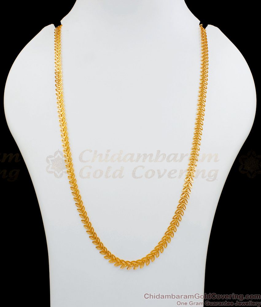 CHRT39 - Fancy Leaf Pattern Gold Plated Chain Designs Buy Online Daily Wear