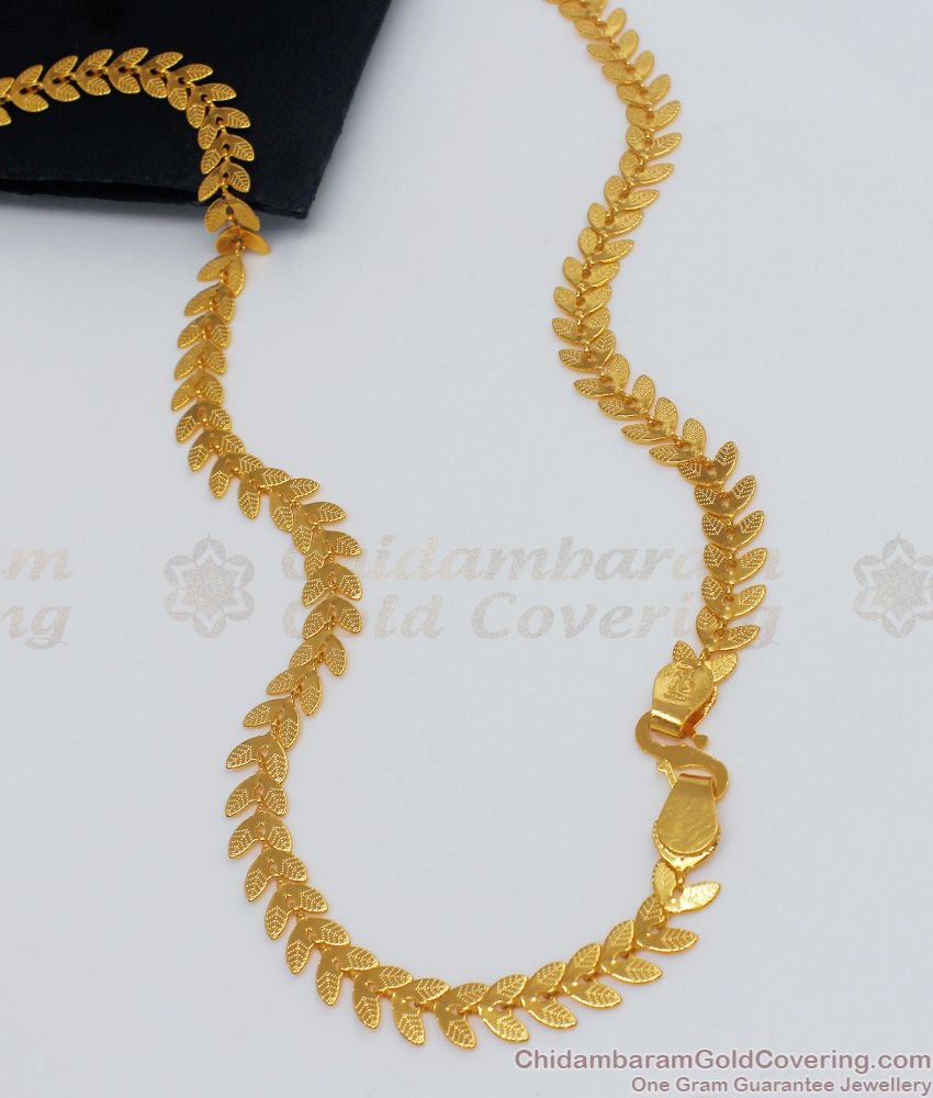 CHRT40 - Trendy Leaf Pattern Gold Plated Chain Designs Buy Online Daily Wear
