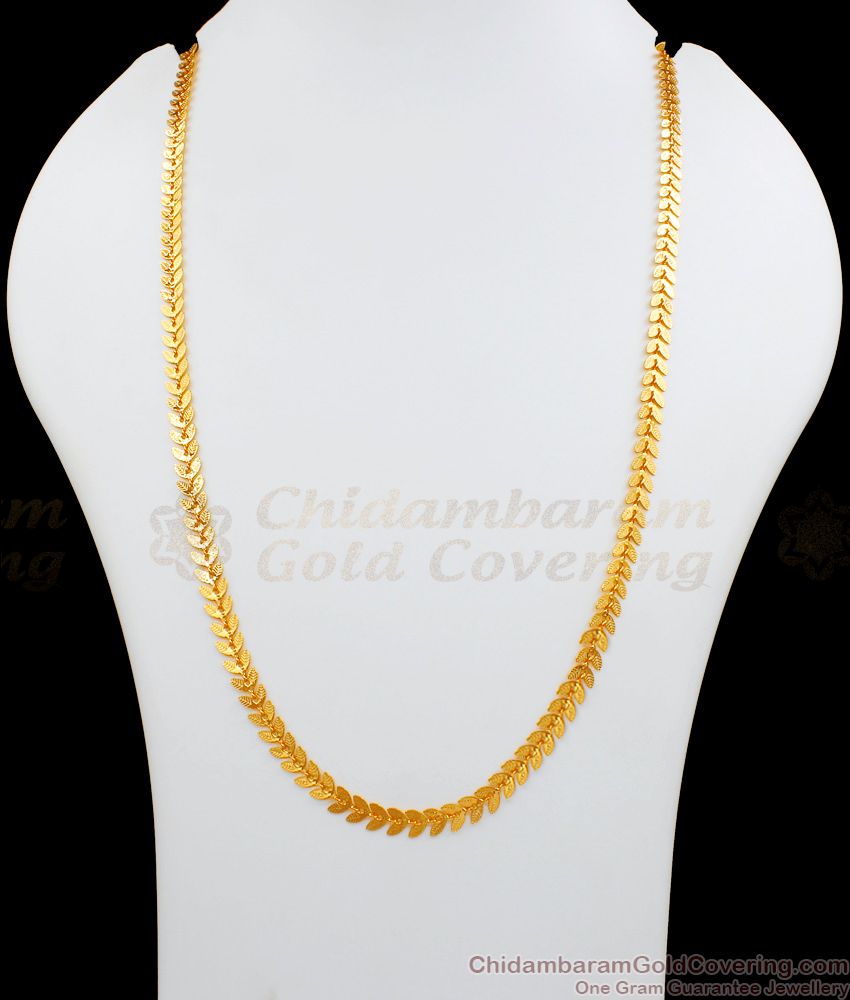 CHRT40 - Trendy Leaf Pattern Gold Plated Chain Designs Buy Online Daily Wear