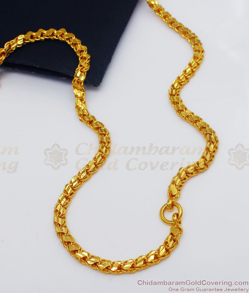 CHRT42-LG - 30 inches Latest S Cut One Gram Gold Chain Design for Daily Use