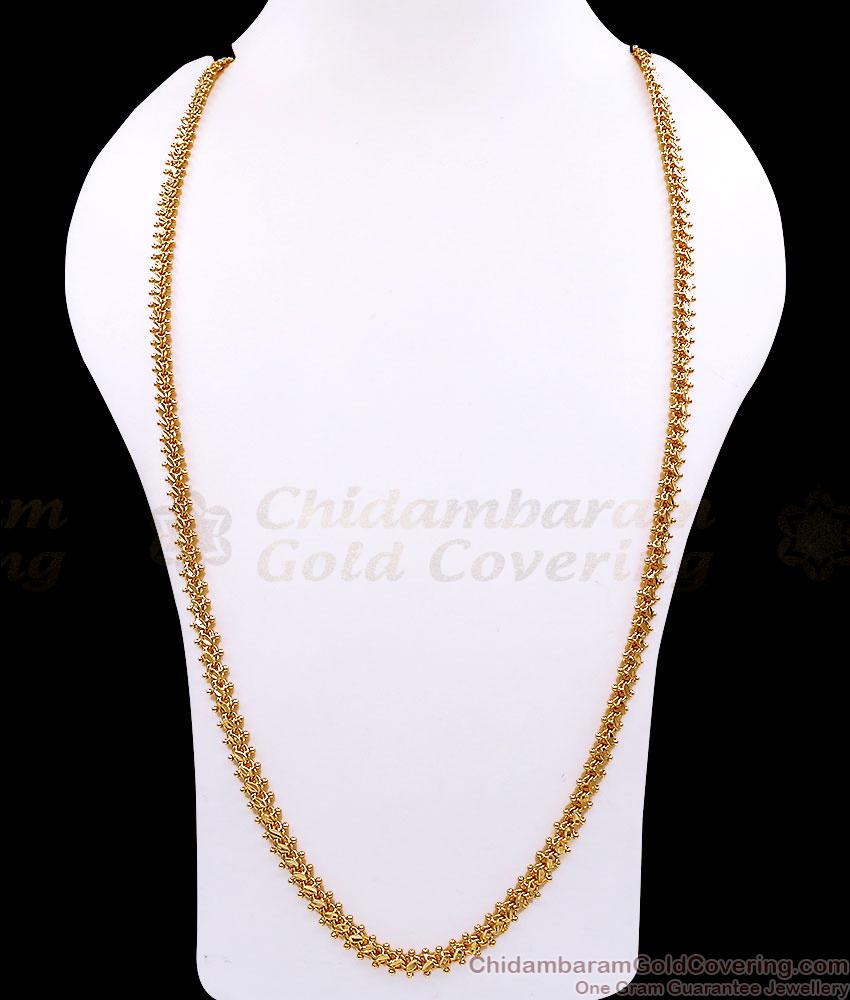 CHRT44-LG - 30 Inches Long One Gram Gold Kattuvadam Chain Design CHRT44-LG - 30 Inches Long One Gram Gold Kattuvadam Chain Design