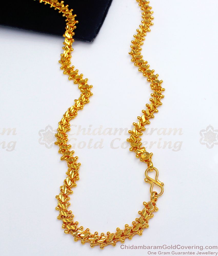 CHRT48-LG -Trendy S Type Gold Long Chain with Beads Designs