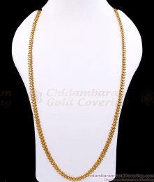 CHRT49-LG - 30 Inches Long Textured Heart Link Gold Plated Daily Wear Chain Design CHRT49-LG - 30 Inches Long Textured Heart Link Gold Plated Daily Wear Chain Design