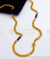 CHRT51 S-Type Gold Long Chain with Black Crystals For Ladies Daily Wear