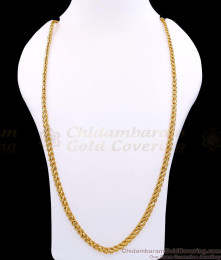 CHRT57-Xlg 36 Inch Very Long Lotus Leaf Design One Gram Gold Chain Shop Online