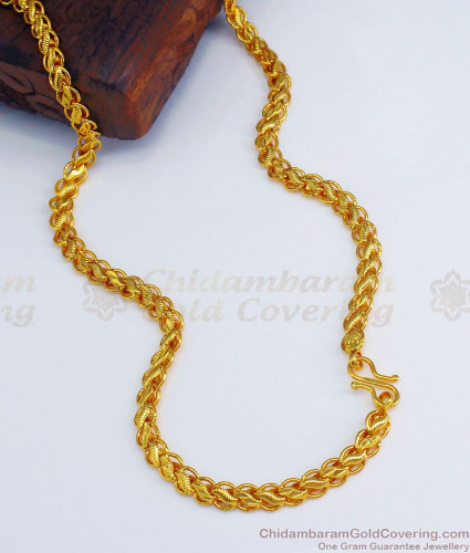 CHRT57 Lotus Leaf Design One Gram Gold Chain Shop Online