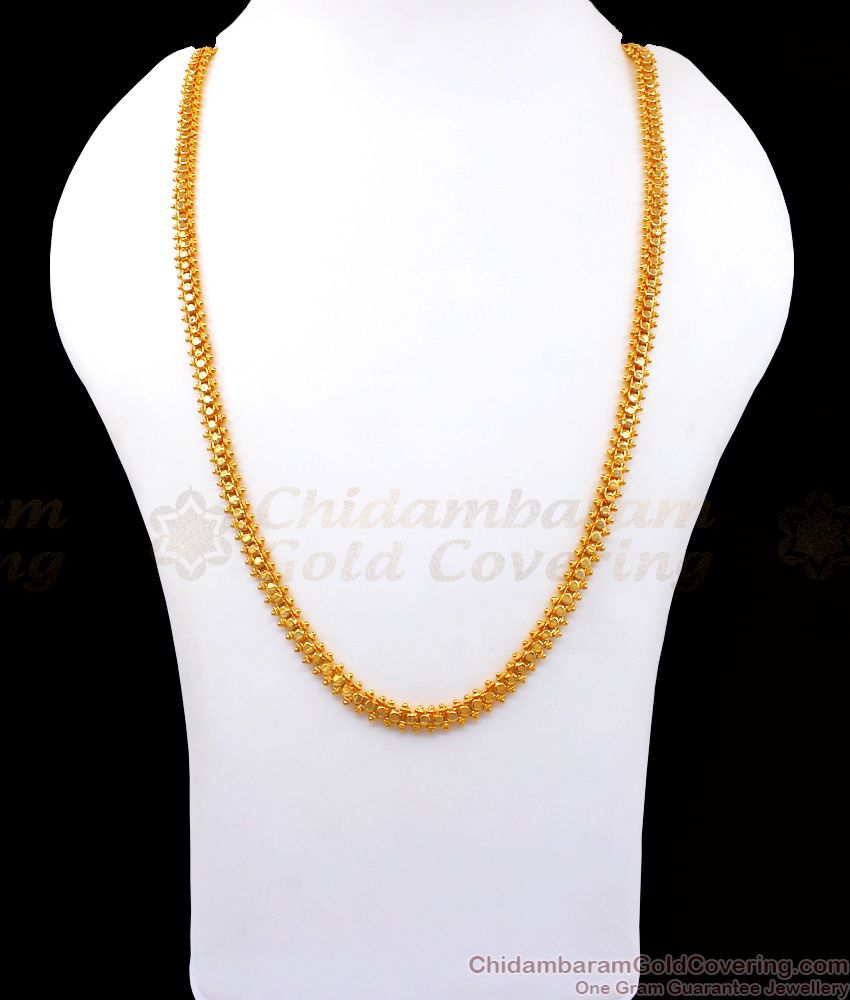 CHRT60 Traditional One Gram Gold Beaded Design Womens Chain