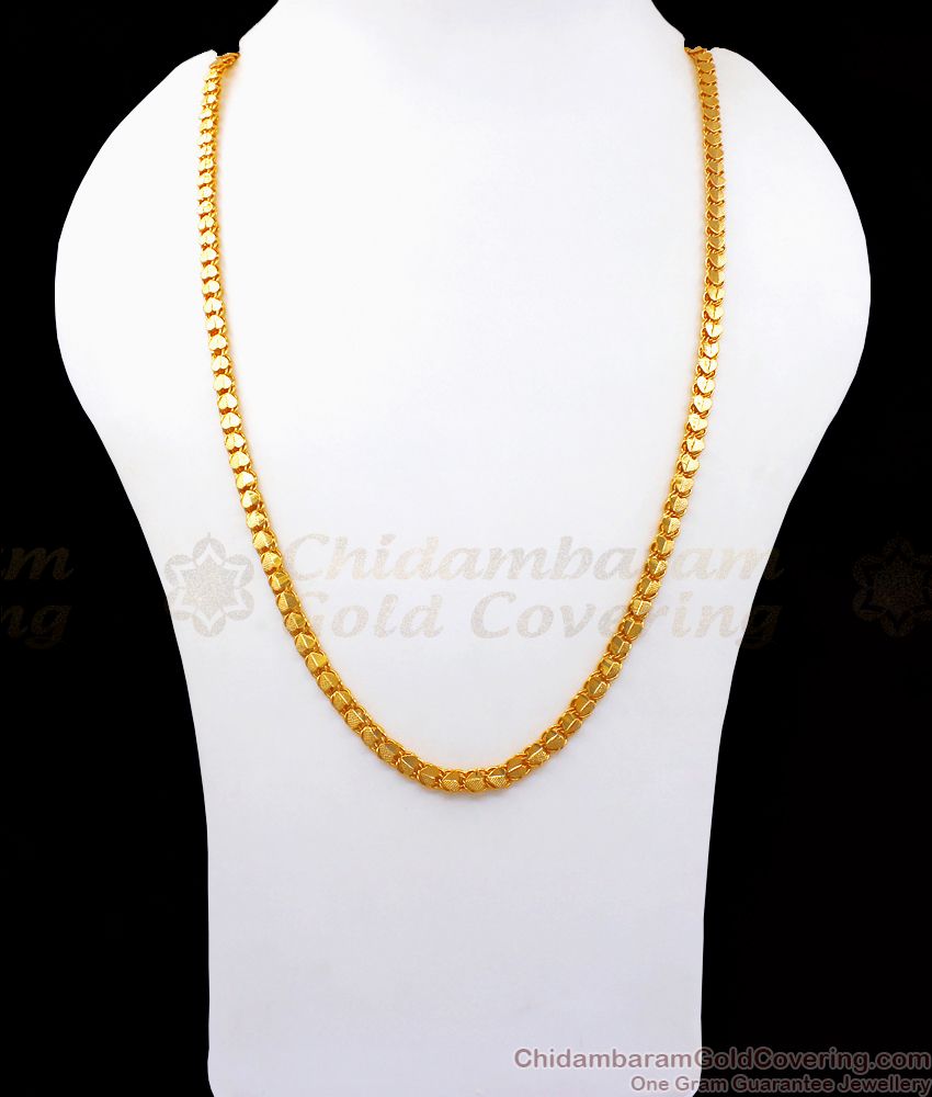 CHRT61-LG - 30 Inches Lovely Heart Shape Gold Design Womens Chain Shop Online