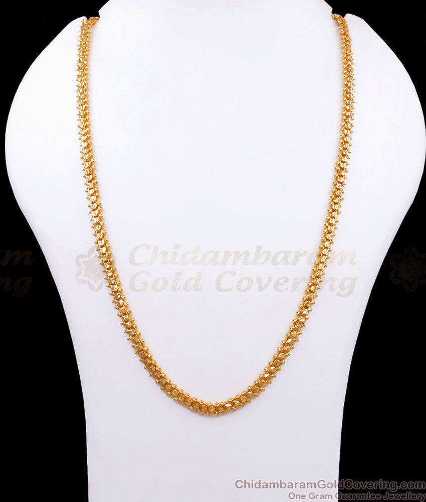 CHRT66 Heart Beads One Gram Gold Chain Stylish Collection Shop Online