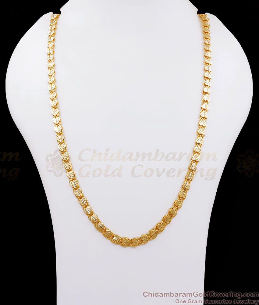 CHRT74 Grand Leaf And Heart Pattern 1 Gram Gold Chain Shop Online