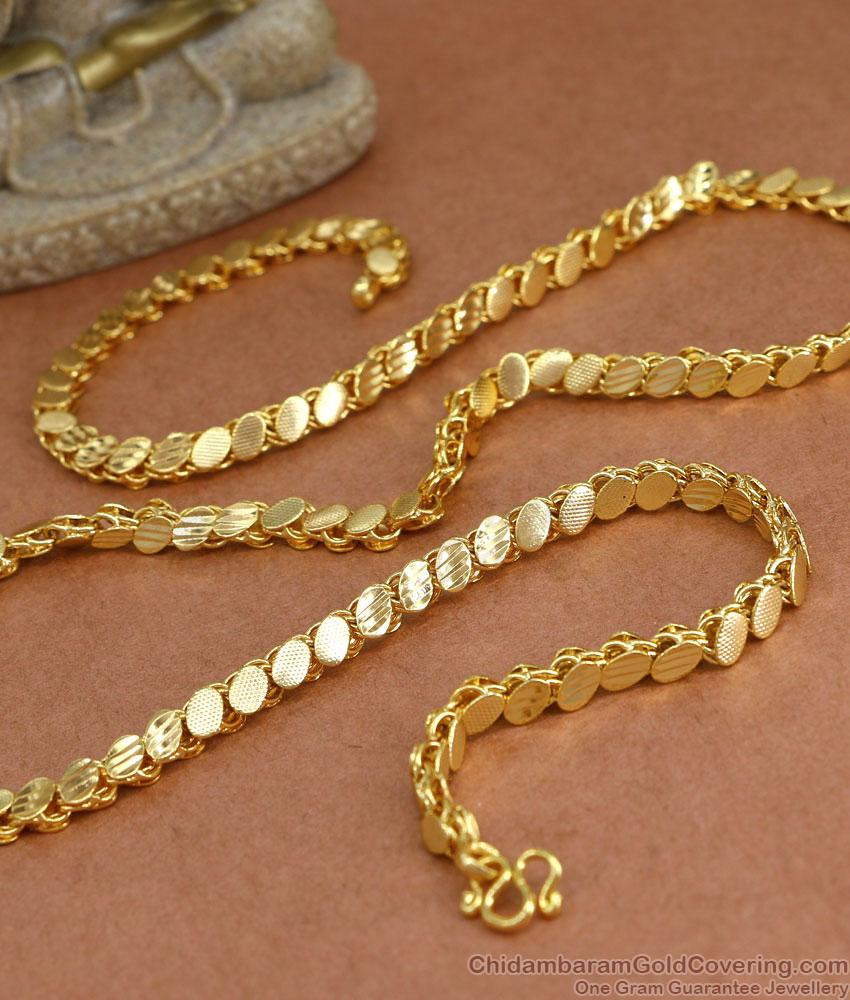 CHRT76-LG - 30 Inches Long Traditional South Indian Oval Link Gold Plated Ethnic Chain CHRT76-LG - 30 Inches Long Traditional South Indian Oval Link Gold Plated Ethnic Chain