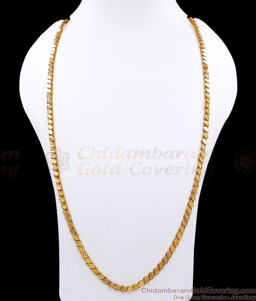 CHRT76-LG - 30 Inches Long Traditional South Indian Oval Link Gold Plated Ethnic Chain CHRT76-LG - 30 Inches Long Traditional South Indian Oval Link Gold Plated Ethnic Chain
