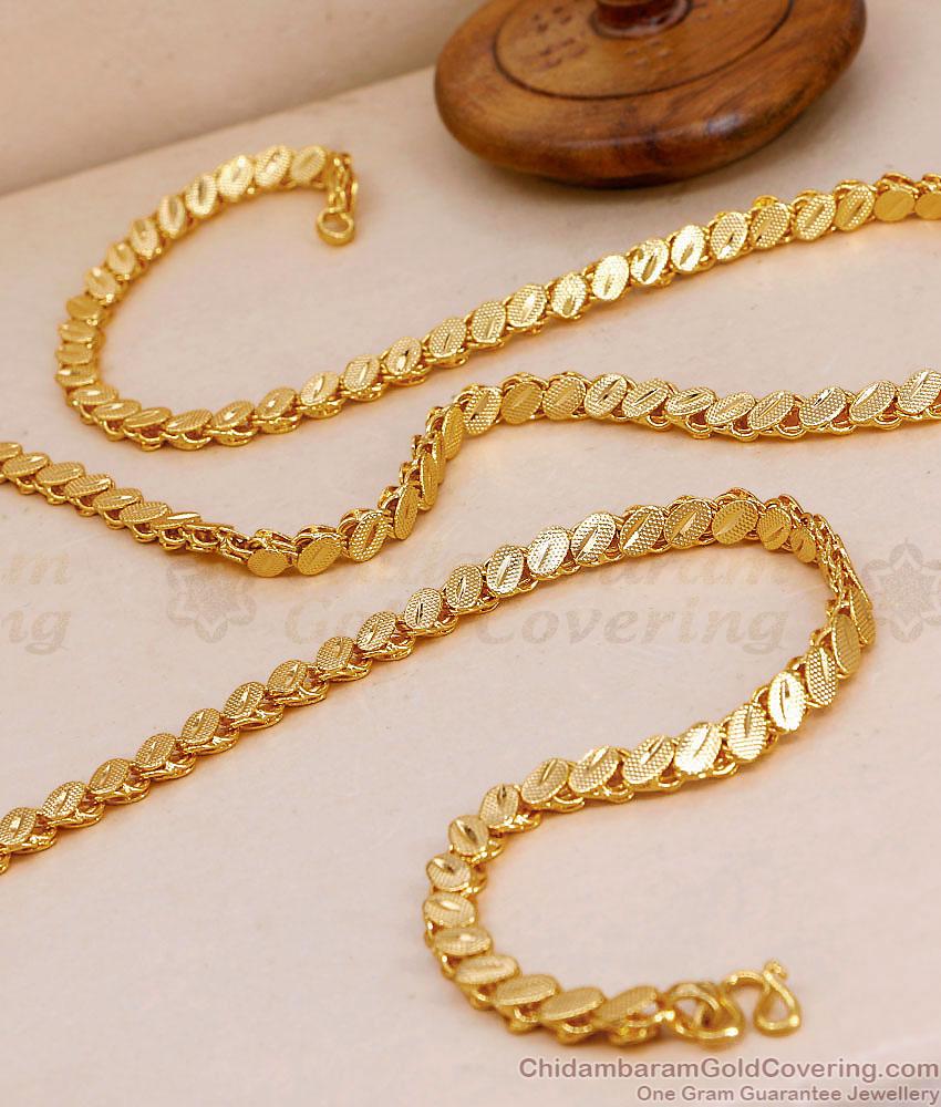 CHRT81-LG - 30 Inches Long One Gram Gold Oval Shaped Chain Matt Finish CHRT81-LG - 30 Inches Long One Gram Gold Oval Shaped Chain Matt Finish