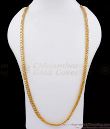 CHRT82-LG 30 Inch Long V Cut Gold Plated Chain Oval Shaped Plain Design CHRT82-LG 30 Inch Long V Cut Gold Plated Chain Oval Shaped Plain Design