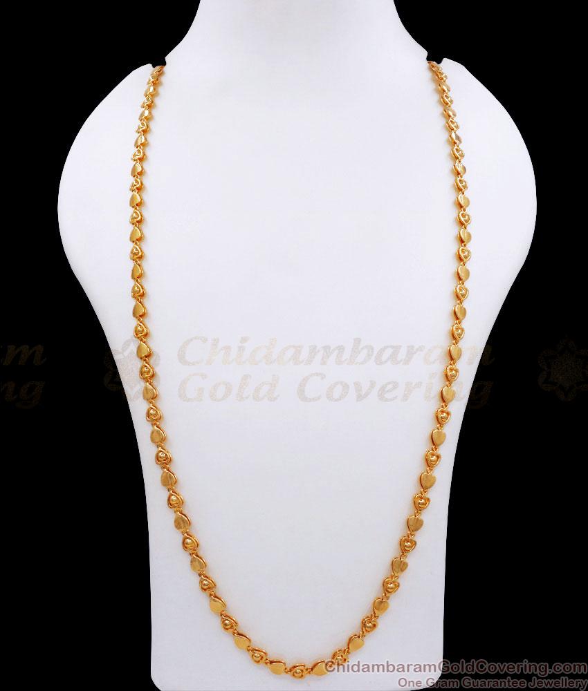 CHRT85-LG 30 Inch Long Heart Designs Gold Chain Regular Use Collections