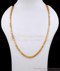 CHRT87 24 Inches Latest One Gram Gold Chain Leaf Design CHRT87 24 Inches Latest One Gram Gold Chain Leaf Design