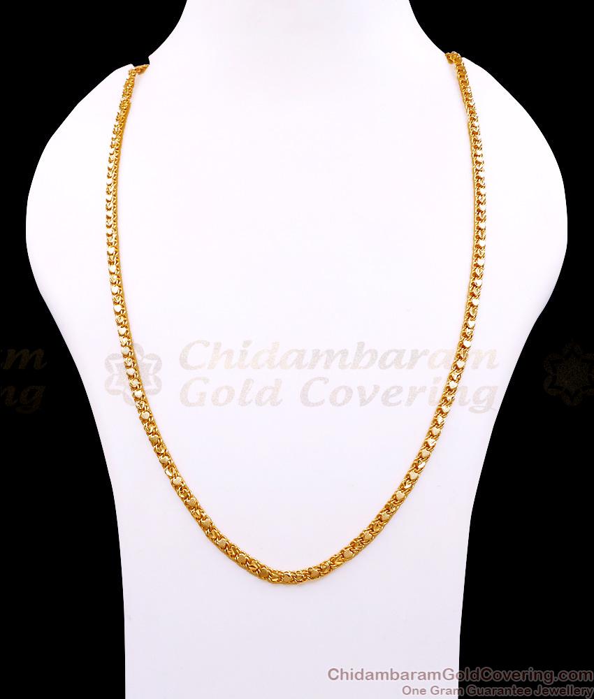 CHRT99 Elegant Heart Design Plain Gold Plated Chain For Women Fashion