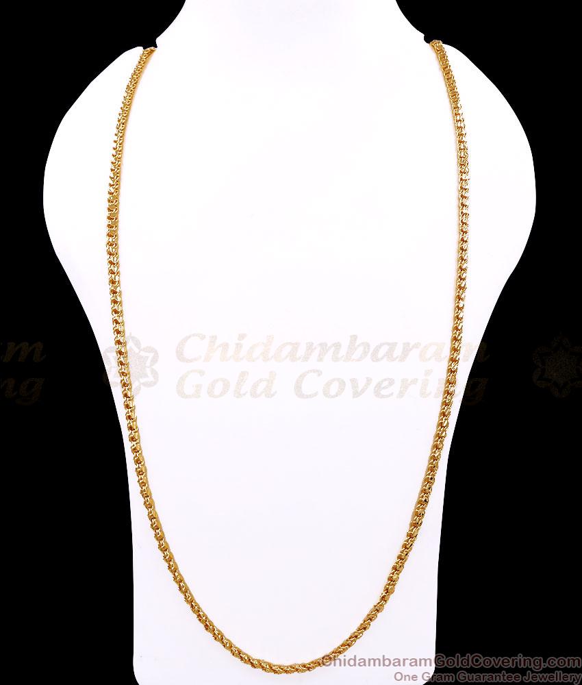 CHRT99-Lg 30 Inch Long Elegant Heart Design Plain Gold Plated Chain For Women Fashion CHRT99-Lg 30 Inch Long Elegant Heart Design Plain Gold Plated Chain For Women Fashion