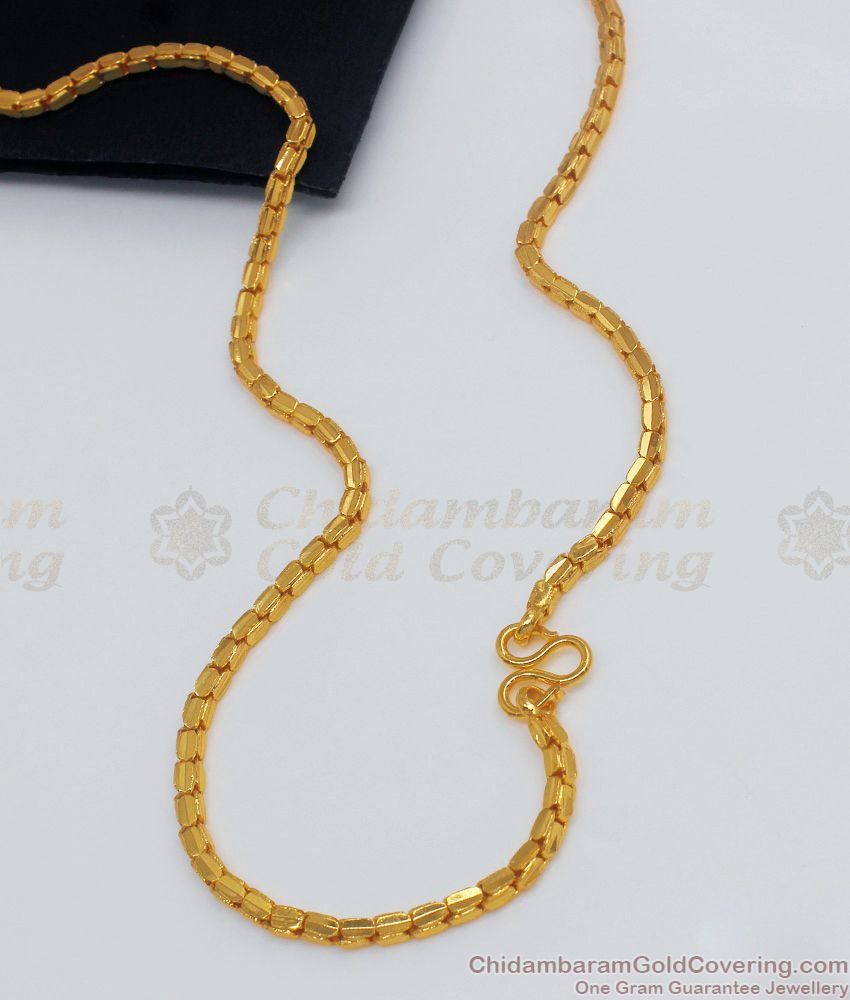 CJAY04 - Traditional Box Design One Gram Gold Chain for Daily Use