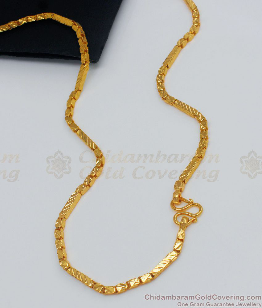CJAY05 - Traditional Box Type One Gram Gold Chain for Daily Use