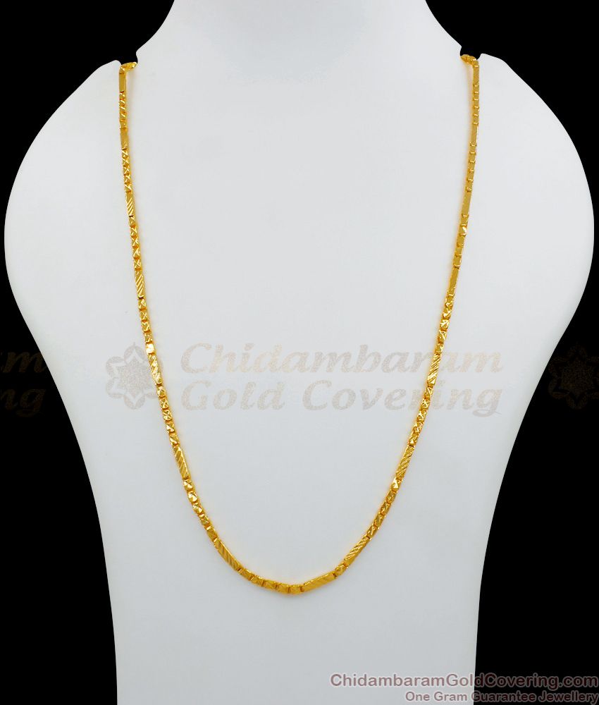 CJAY05-LG - 30 Inches Traditional Box Type One Gram Gold Chain for Daily Use