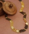 CKMN108 Attractive Black Pellets 3 Line Gold Plated Chain Traditional Collections