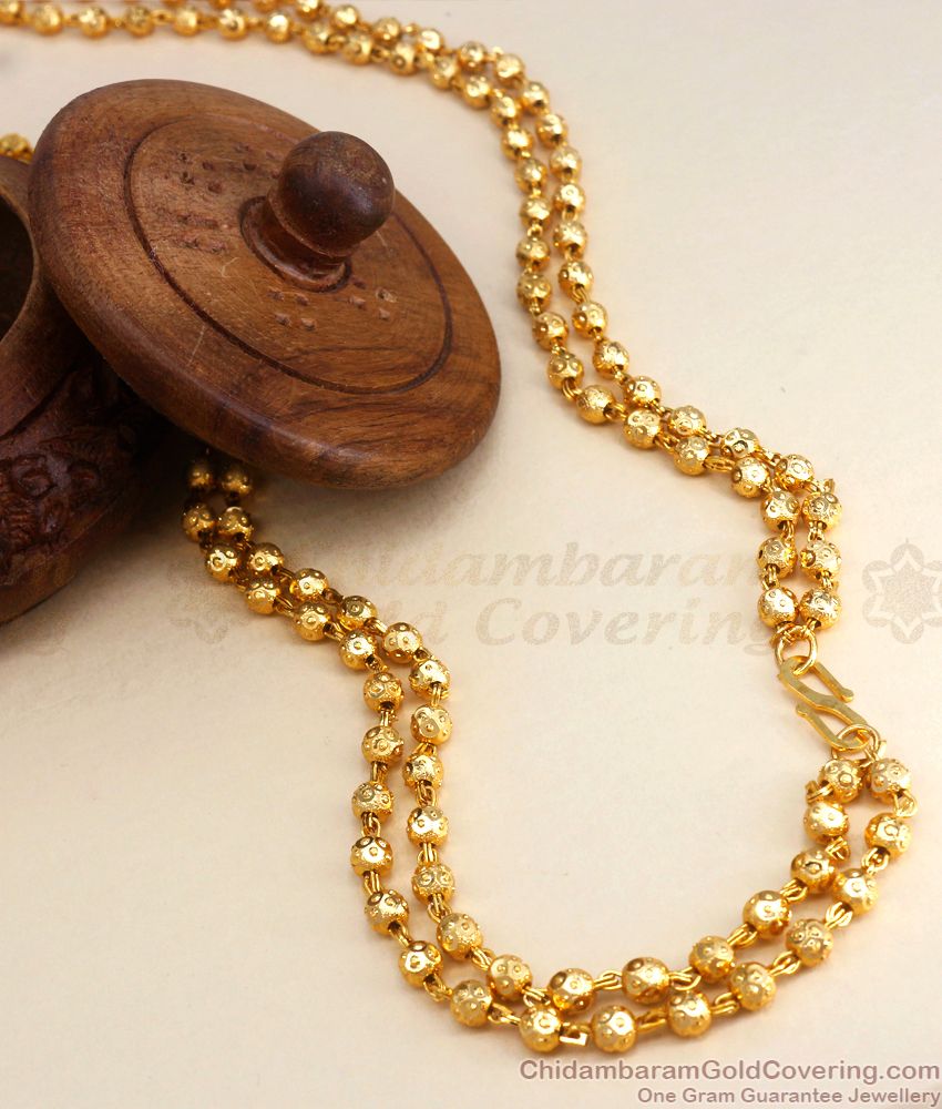 CKMN43 - Gold Plated Double Layer Rettavadam Design Guarantee Chain Daily Use