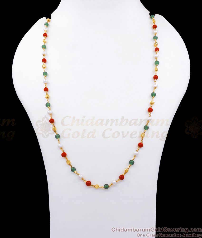 CKMN10 - Gold Plated Jewery Kerala Chain Navamani Malai