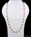 CKMN113 One Gram Gold Chain Ruby White Mani Malai Collections