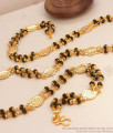 CKMN128 Double Layer Black Beaded Lakshmi Coin Gold Chain Imitation Jewelry