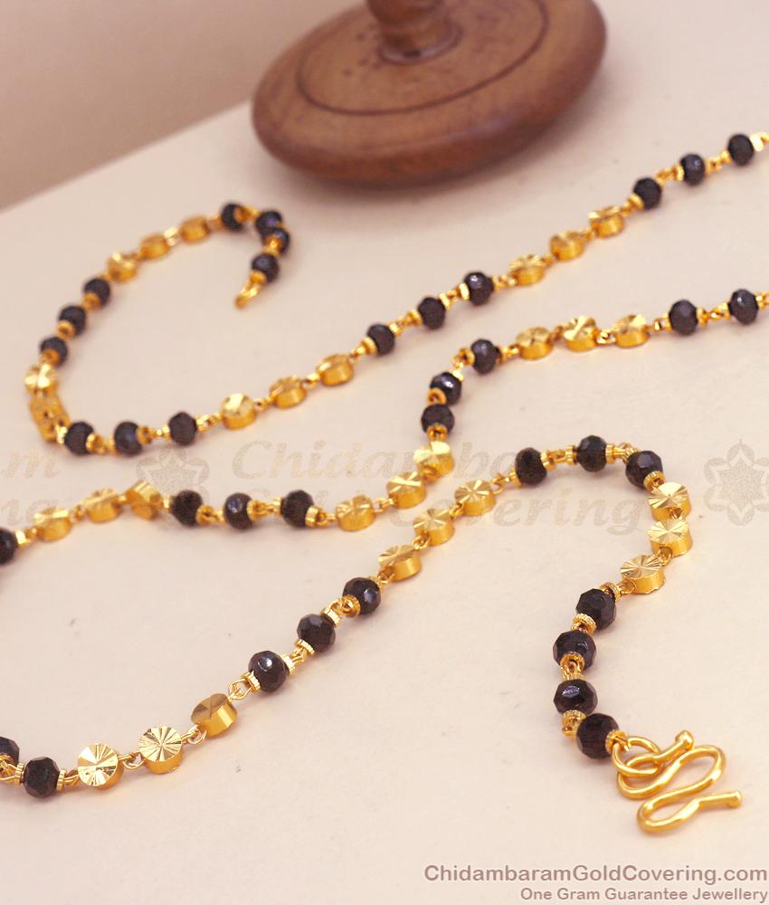 CKMN138 Unique Fashion Golden Black Beads Traditional Chain Shop Online