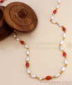 CKMN142 Real Pearl and Coral One Gram Gold Muthu Malai Chains Shop Online