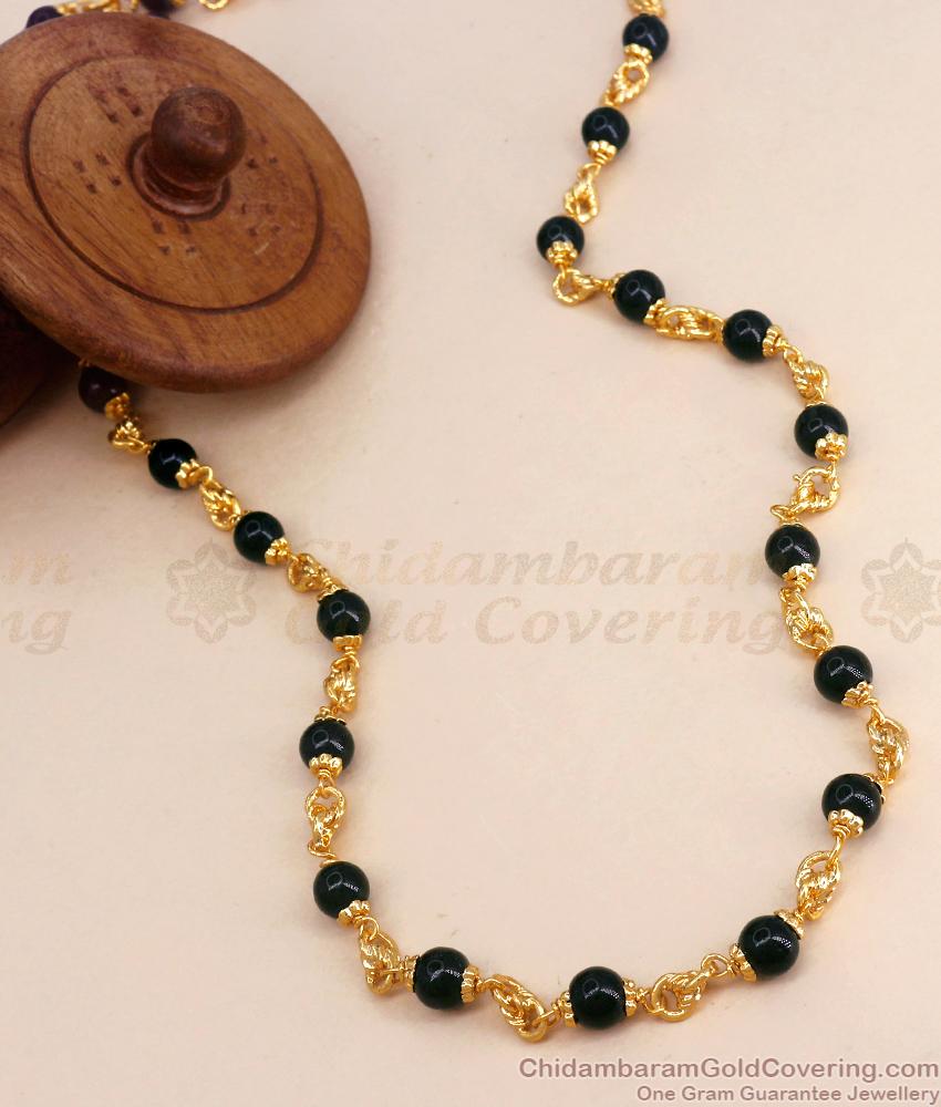 CKMN143 Premium Black Beads Gold Imitation Chain Shop Online