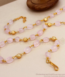 CKMN147 Premium Pure Pink Quartz Stone 1 Gram Gold Chains Shop Online