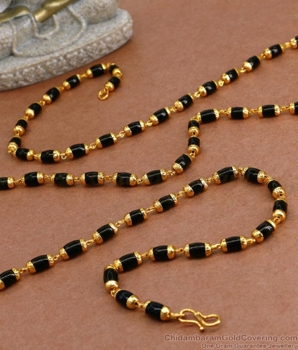 Grams Gold Black Beads Chain Gold Chain Designs Grams Black Beads