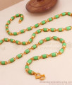 CKMN152 Unique Handmade Gold Chain Light Green Beads Pattern