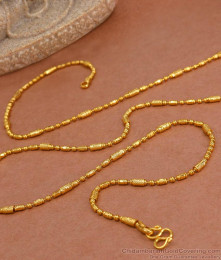 CKMN158 Beautiful Light Weight Gold Chain Small Cylindrical Design