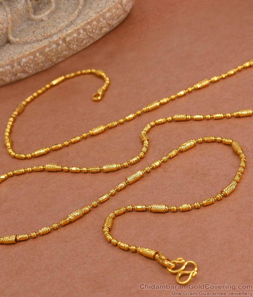 CKMN158 Beautiful Light Weight Gold Chain Small Cylindrical Design CKMN158 Beautiful Light Weight Gold Chain Small Cylindrical Design