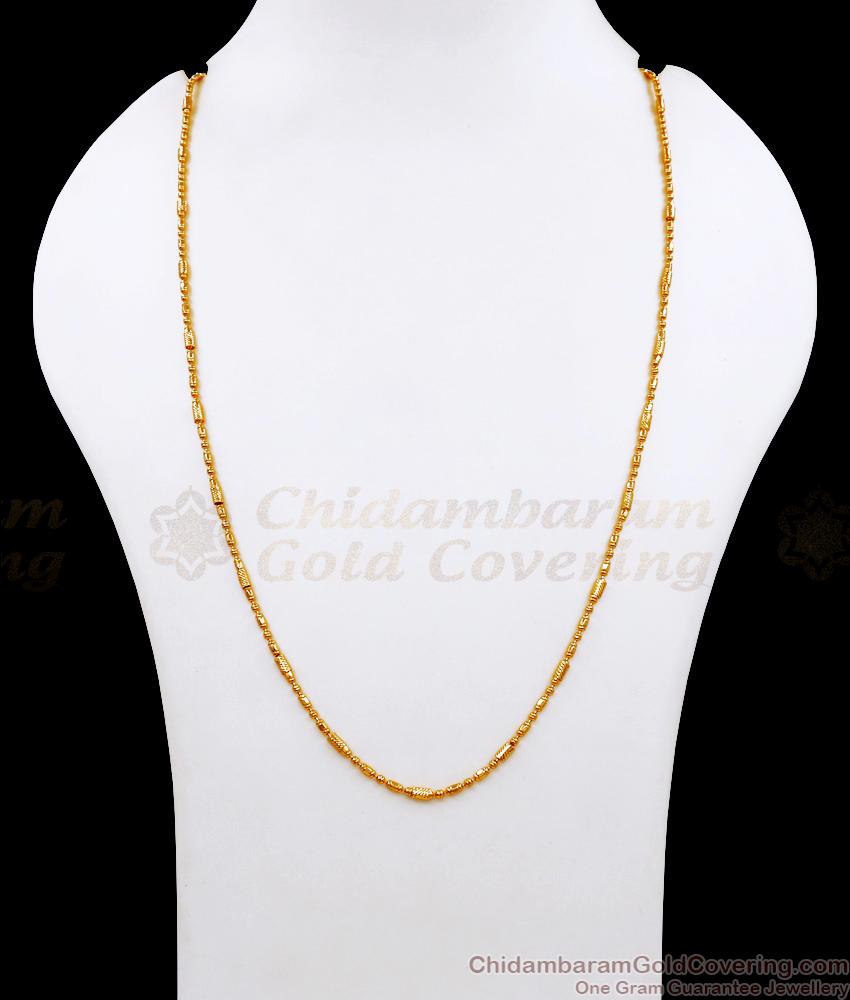 CKMN158 Beautiful Light Weight Gold Chain Small Cylindrical Design CKMN158 Beautiful Light Weight Gold Chain Small Cylindrical Design
