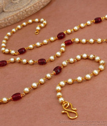 CKMN160-Lg 30 Inch Long New Model Pearl Chain Women Muthu Mala Collections