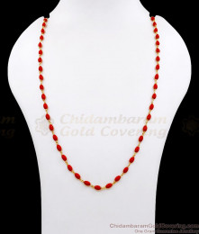 CKMN168 Red Coral Beads 1 Gram Gold Chain For Women