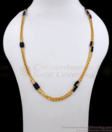 CKMN170 Double Line One Gram Gold Karugamani Wheat Chain Mangalsutra Design