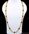 CKMN171-Lg 30 Inch Long First Quality 2 Line Golden Beads Maalai With Black Crystals