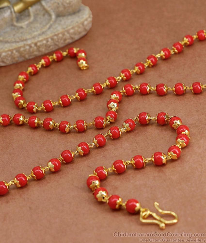 Coral beads designs in gold best sale