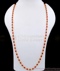 CKMN183-Lg 30 inch Long Traditional Ruby Stone Beads Gold Chain Collections CKMN183-Lg 30 inch Long Traditional Ruby Stone Beads Gold Chain Collections