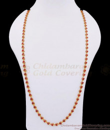 CKMN190-Lg 30 Inch Long Heart Shaped Pavalam Mani Malai Gold Chain With Price