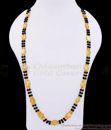 CKMN191-Lg 30 Inch Long Traditional Lakshmi Coin Black Beads Double Line Gold Chain CKMN191-Lg 30 Inch Long Traditional Lakshmi Coin Black Beads Double Line Gold Chain