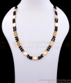 CKMN191 Traditional Lakshmi Coin Black Beads Double Line Gold Chain